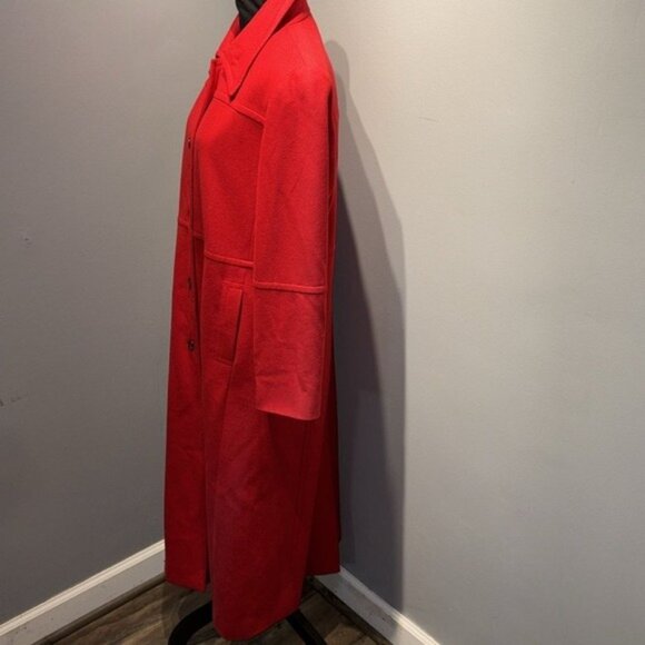 Harve Bernard Red Wool Blend Pea Coat Sz10P Career Old Money Preppy - Picture 3 of 13